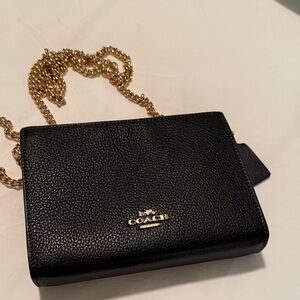 Coach Black Crossbody Bag with Gold Chain